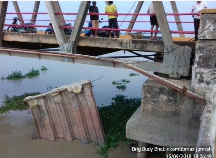 Kondisi Jembatan Jumrah Memprihatinkan Akibat Abrasi