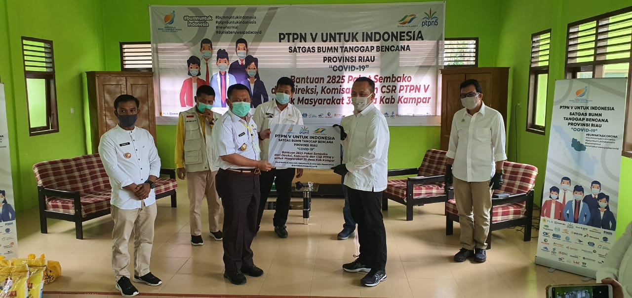 Salurkan 7.000 Paket Sembako Senilai 1 Miliar, PTPN V Dukung Terwujudnya New Normal 