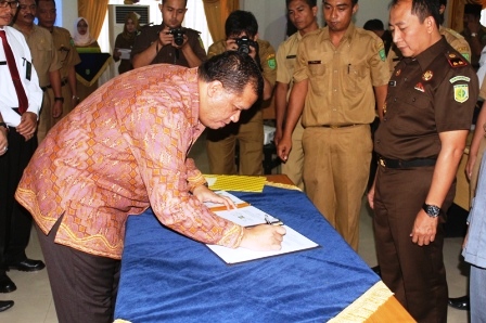 Cegah Korupsi, Pemkab Inhu Kerjasama dengan Kejari Rengat dan PN Rengat
