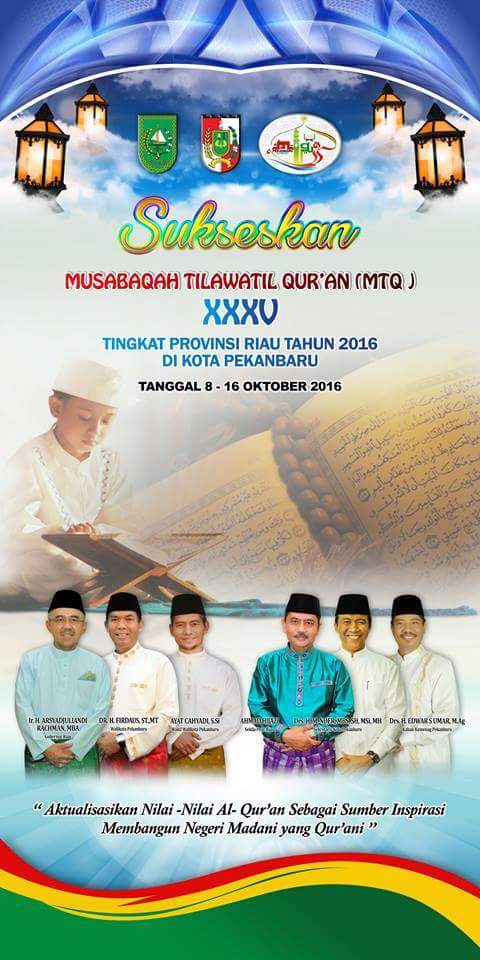 Jadi Tuan Rumah, Walikota Pekanbaru Ajak Masyarakat Suksesan MT Q XXXV 2016.