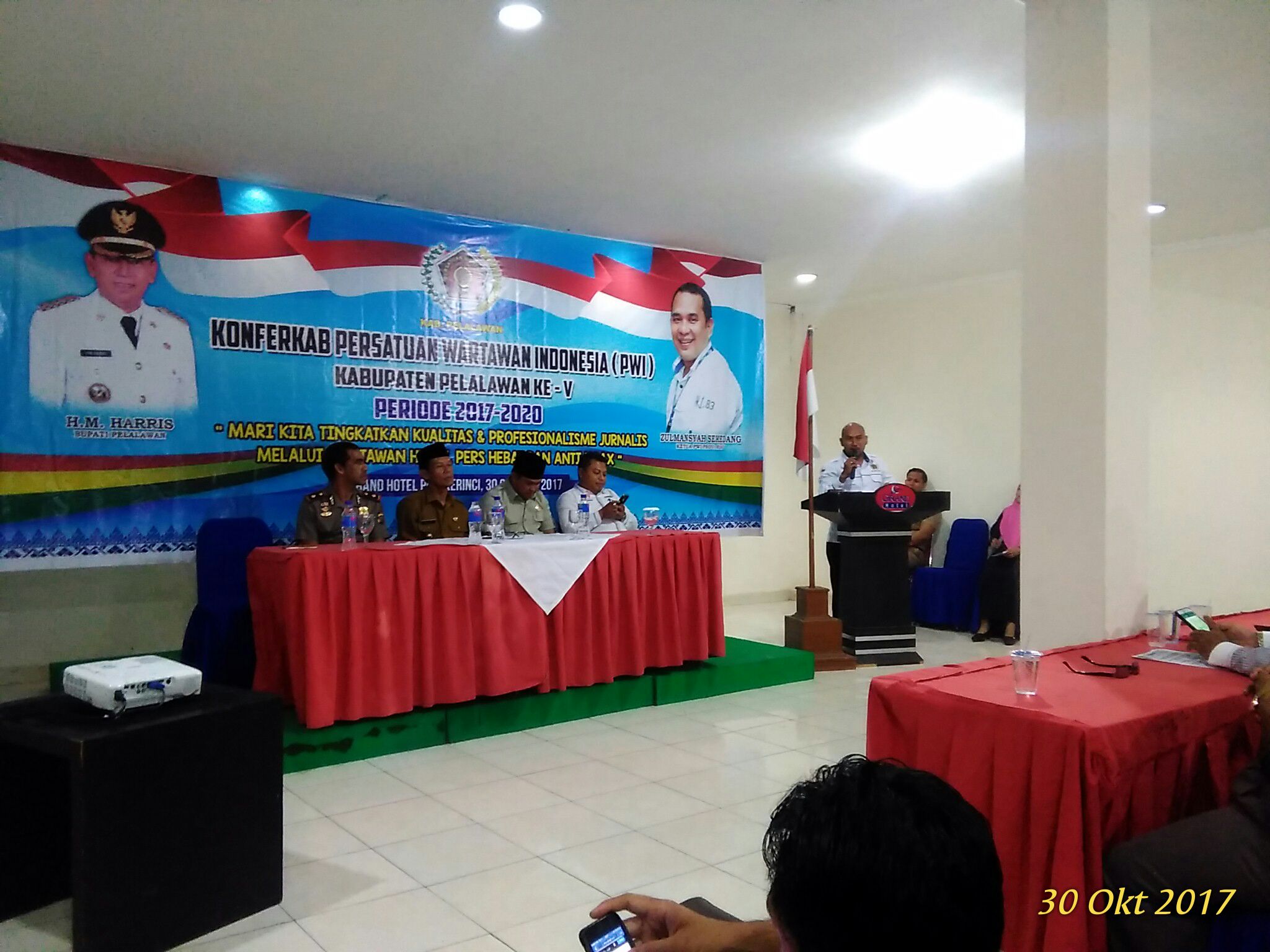 Dihadiri Sekretaris PWI Riau,  Konferkab Pelalawan ke- V Dibuka Wabup Zardewan.