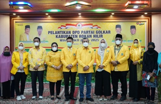 Golkar Rohil Dilantik, Afrizal Sintong Yakin Golkar Menang Pada Pemilu 2024  di Rohil