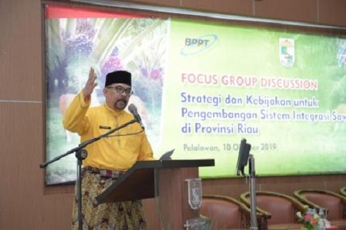 Buka FGD, Wagubri Nilai Pelalawan Berhasil Terapkan Integrasi Sawit Sapi di Riau 