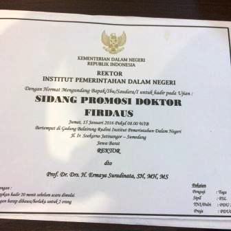 15 Januari Gelar DR Walikota Firdaus Dikukuhkan