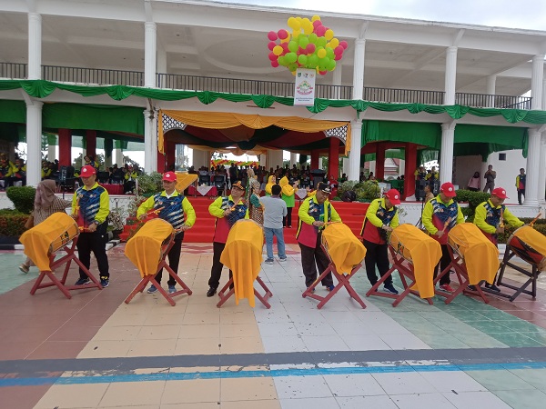  Ditandai Dengan Pelepasan Balon Dan Pemukulan Beduk, Wabup Buka Porkab I Rokan Hilir