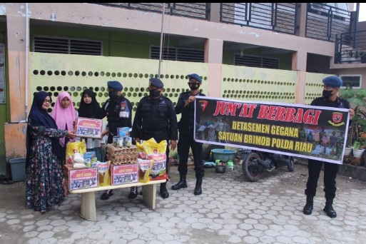 Detasemen Gegana Peduli, Sambang Panti Asuhan, Bagikan Sembako