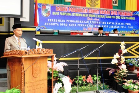  Wakil Walikota Hadiri Rapat Paripurna Pelantikan DPRD PAW
