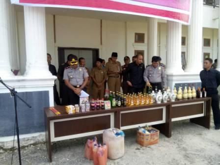  Polres Rohil Musnahkan Hasil Tangkapan Giat K2YD