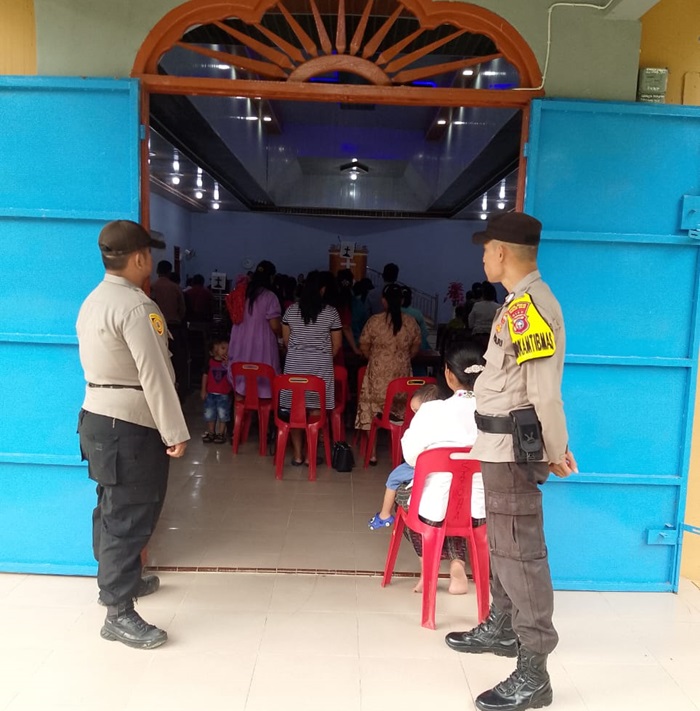 Polsek Simpang Kanan Lakukan Patroli dan Pengamanan Ibadah Kenaikan Isa Almasih