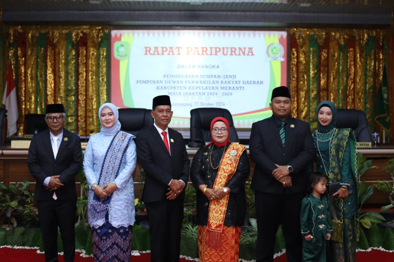 Pimpinan Definitif DPRD Kepulauan Meranti Periode  2024-2029 Dilantik