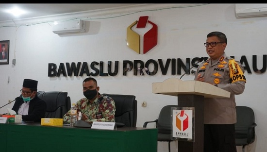 Buka Rakor Sentra Gakkumdu Se Riau, Kapolda : Kita Akan Dukung Keputusan Bawaslu