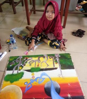 Aulia Shoufani Bocah Kaligrafi Asal Palika Rohil