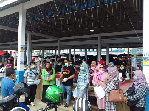 Waspada Corona, Disperindag Sosialisasi Distancyng ke Pasar Tradisional