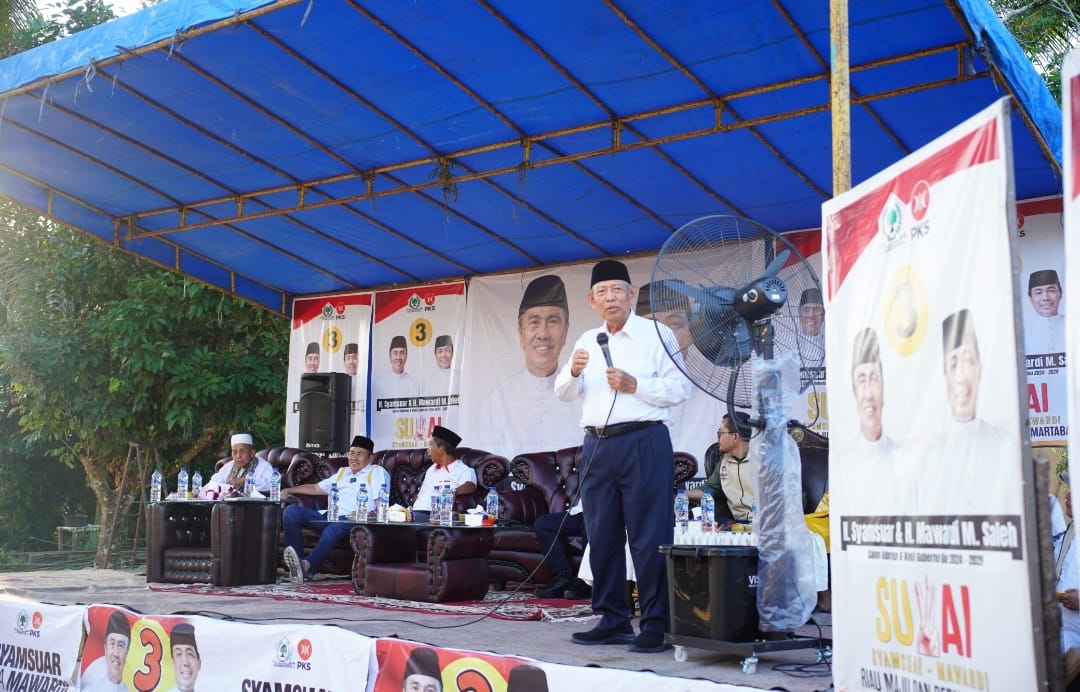 Saleh Djasit Turun Langsung ke Masyarakat, Berkampanye Menangkan Cagubri Nomor Urut 3