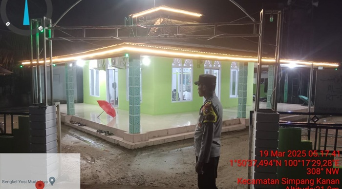 Polsek Simpang Kanan Giatkan Patroli Pengamanan Sholat Tarawih
