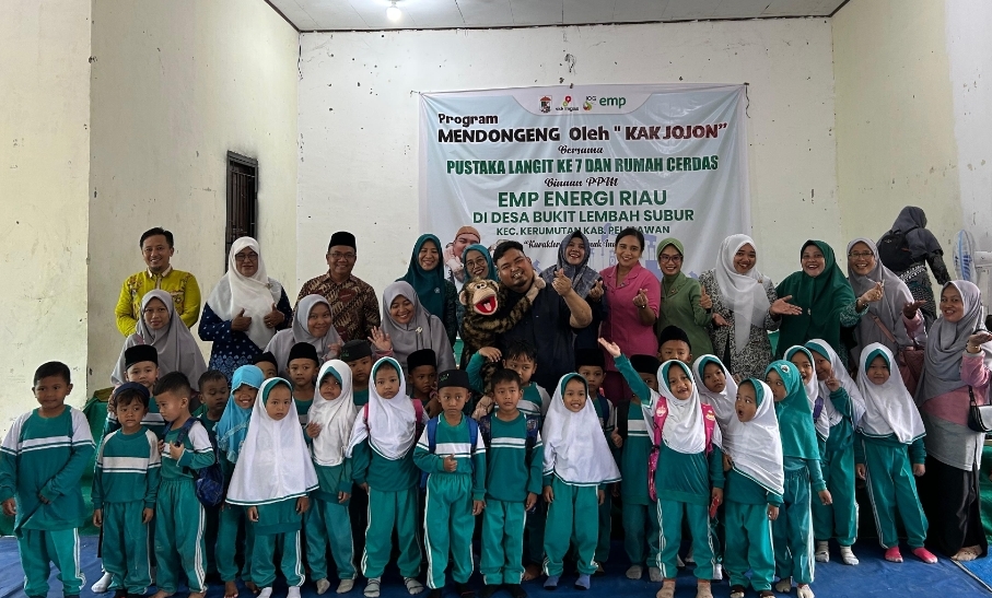 Hadirkan Kak Jojon, EMP Energi Riau dan Pustaka Langit ke-7 Gelar Aksi Mendongeng