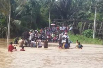 Banjir di Rokan Timur, 22 Rumah Warga Terendam