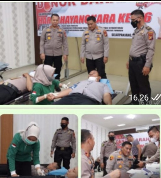 Ratusan Personil Polres Meranti Ikut Aksi Donor Darah