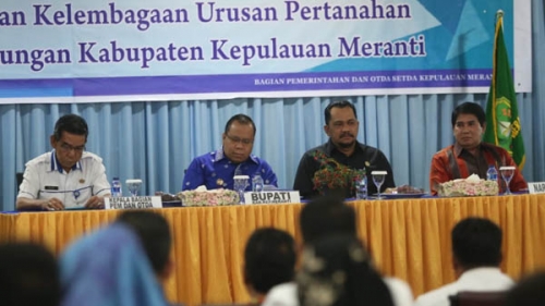 Bupati Meranti Buka Sosialisasi dan Koordinasi Penguatan Kelembagaan Urusan Pertanahan