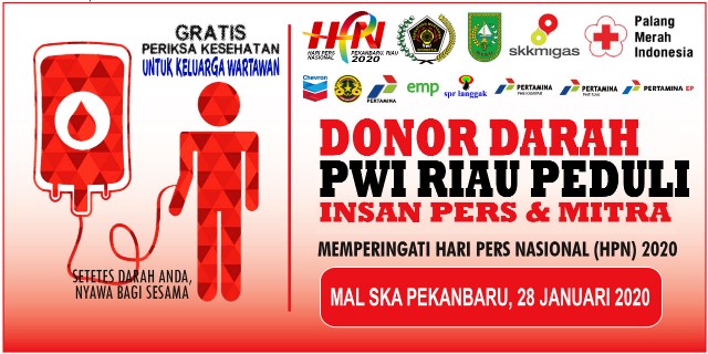 Sempena HPN dan HUT PWI ke-74 Donor Darah PWI Riau Bertabur Doorprise
