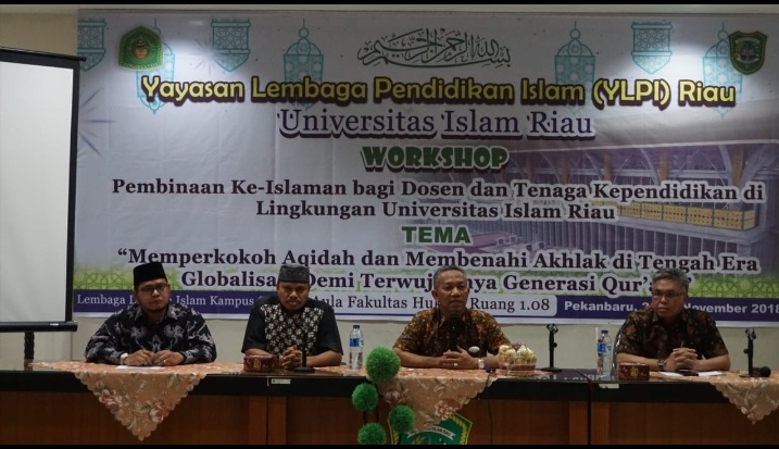 Rektor UIR Ajak Peserta Workshop LDIK Bangun Atmosfir Kampus yang Islami dan Ilmiah