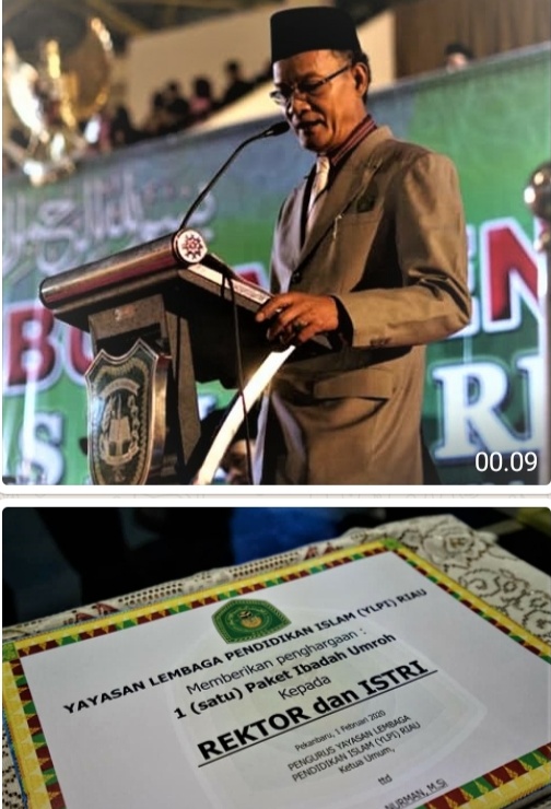 Rektor UIR Terharu Terima Hadiah Umroh dari YLPI