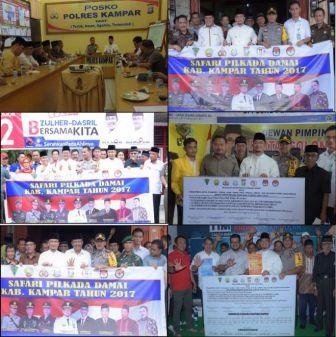 Wujudkan Pilkada Damai, Pj Bupati Kampar Bersama Forkopimda Lakukan Safari Pilkada 