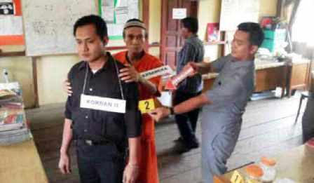 Polsek kuala Cenako,gelar Kontruksi Kasus Pencabulan Guru Terhadap muridnya