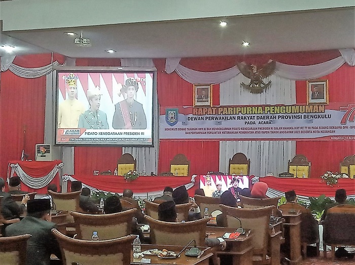 DPRD Bengkulu Gelar Paripurna HUT ke-77 Kemerdekaan RI Tahun 2022
